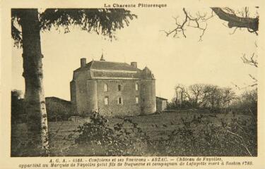 1 vue  - La Charente Pittoresque - A.G.A. - 4558 - Confolens et ses environs - ABZAC - Château de Fayolles, appartint au Marquis de Fayolles petit fils et compagnon de Lafayette mort à Boston 1780 (ouvre la visionneuse)