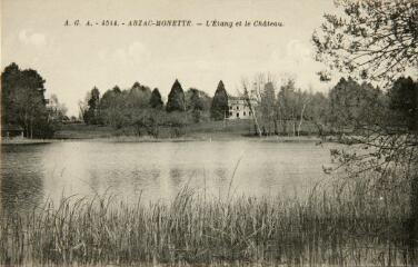 1 vue  - A.G.A. - 4544 - ABZAC-MONETTE - L\'étang et le Château (ouvre la visionneuse)